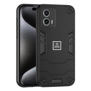 Imagem de Capa de celular compatível com Motorola Moto G24, compatível com Motorola Moto G04 XT2421-2 / Moto G24 XT2423-1, capa protetora 2 em 1 de camada dupla à prova de quedas TPU + PC preta