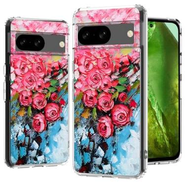 Imagem de LORYVAN Capa transparente para Google Pixel 8a com design de flores para mulheres e meninas, capa floral à prova de choque fina macia TPU + protetor de PC para Google Pixel 8A (6,1 polegadas) — Pic 9