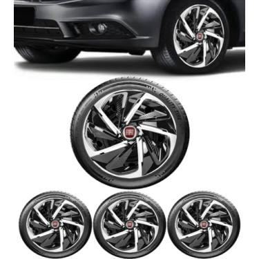 Imagem de Jogo Calota Nitro Preto/Prata Aro 13 FIAT Uno 93 94 95 96 97 98 99 2000 2002 2003 2004 2005 2006 2007 2008 2009