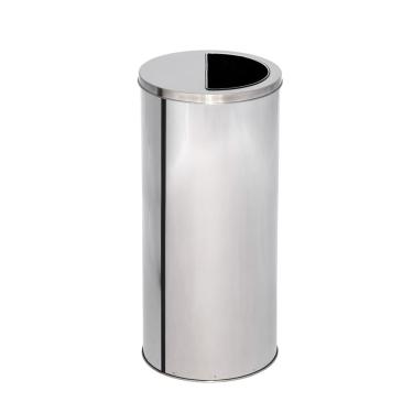 Imagem de Lixeira de Inox 75L com Aro Meia Lua