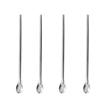 Imagem de Genérico, Colher para Suco Drinks Coquetel Bailarina Aço Inox Longa 4un