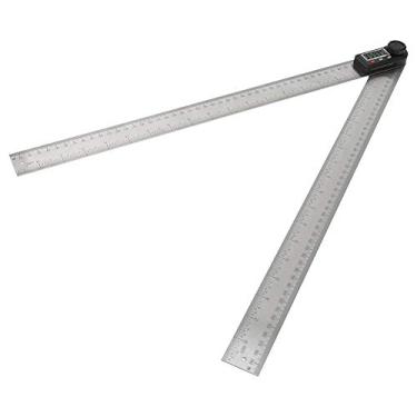 Imagem de Medidor de ângulo Eletrônico Com Display Digital 0-360° Régua Transferidora de Aço Inoxidável para Carpintaria (500mm)