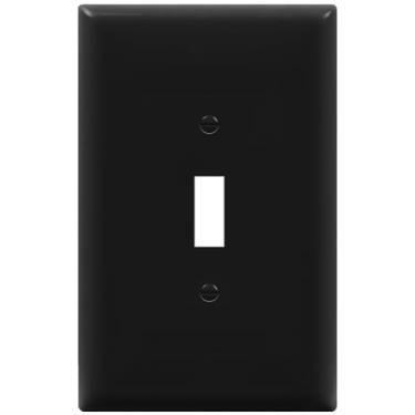 Imagem de ENERLITES Placa de parede com interruptor, capa de interruptor jumbo, tamanho grande 14 x 9 cm, termoplástico de policarbonato inquebrável, 8811O-BK, preto