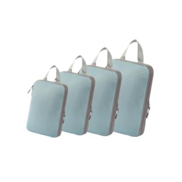 Imagem de JISADER 4x Sacos de armazenamento de compressão Sacos de embalagem de viagem para roupas de viagem de negócios Férias, Azul