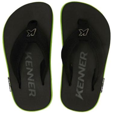 Imagem de Chinelo Infantil Menino Kenner Kivah Cush Kids Preto/Verde 28