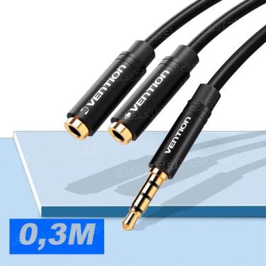 Imagem de Cabo Adaptador  P3 Macho P/ 2 P2 Femea Headset Profissional - VENTION
