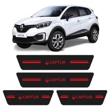 Imagem de Soleira da Porta Captur Adesivo Protetor Preto Logo Vermelho - SPORTIN