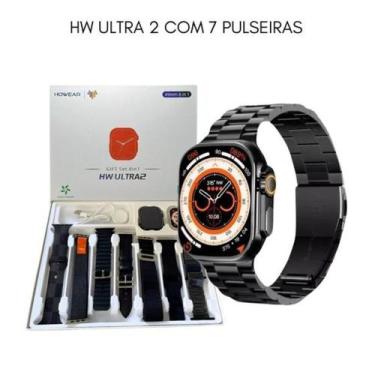 Imagem de Relógio Smartwatch HW Ultra 2 cm 7 Pulseiras + Case 9 - HOWEAR, Preto