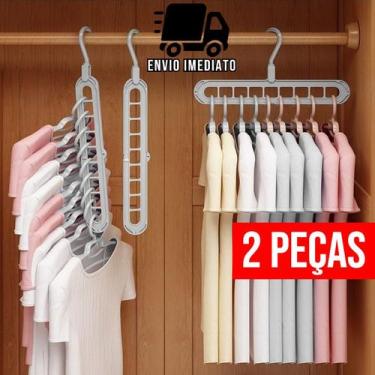 Imagem de Organizador de Cabide Multiuso para Guarda Roupa Dobrável 9 Divisórias