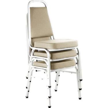 Imagem de Kit com 3 Cadeiras Empilháveis Linha Hotel Plus Bege - Design Office M