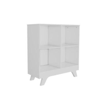Imagem de Estante Livreiro de Escritório Retrô 2869 c/4 Nichos Branco Brilho - P