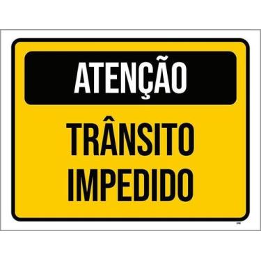 Imagem de Placa Sinalização - Atenção Trânsito Impedido 27X35 - Sinalizo
