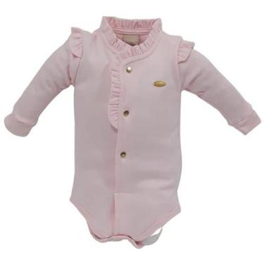 Imagem de Body Longo Luxo Bebê Menina Suedine Inverno Enxoval Ref 2555 - Katita,