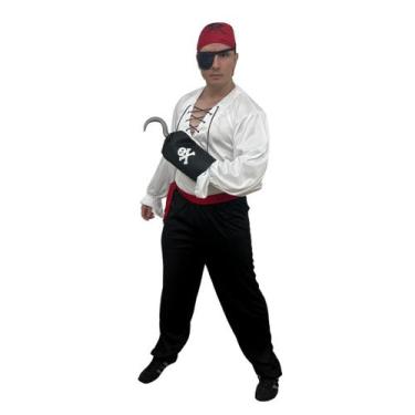 Imagem de Fantasia Pirata Luxo Carnaval Cosplay Adulto Masculino - Vendaval, Úni