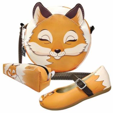 Imagem de Kit Infantil Feminino Sapatilha, Bolsa E Estojo Raposinha, Magicc Kids