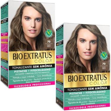 Imagem de Kit 2 Tonalizante Bio Extratus 70 Louro Médio Tecnologia Profissional 