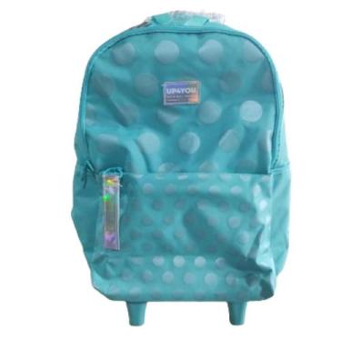 Imagem de Mochila Grande Rodinha Com Alça Escolar Infantil Turquesa - UP4YOU