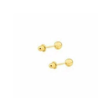 Imagem de Brinco De Ouro 18k Bola 2.5mm Infantil 2o Furo Bebe - DR Joias