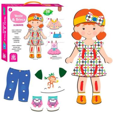 Imagem de Veste e Brinca Alinhavo Didático Motenssori Para Meninas Troca Roupas 