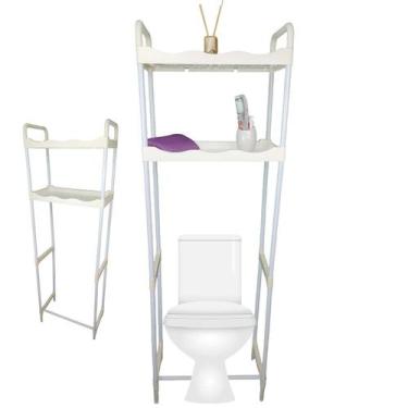 Imagem de Rack Estante 2 Prateleiras Vaso Sanitario Banheiro Casa Organizaçao Co