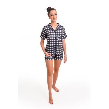 Imagem de Pijama Americano Blogueira Feminino Aberto Com Botões - Cia da Seda, P