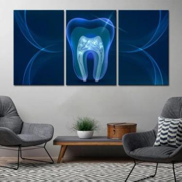 Imagem de Quadro Decorativo Consultórios Odontologia Dentista 3 Peças - NEYRAD
