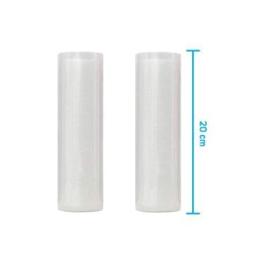 Imagem de Kit 2 Rolos de Saco Plástico Bobina 20cm X 5m com Ranhuras para Selado