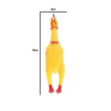Imagem de Galinha Frango Borracha Mordedor Cachorro Pet Faz Barulho / Brinquedos
