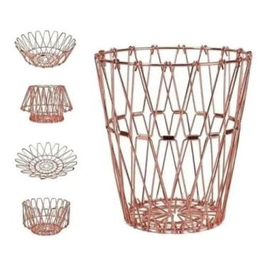 Imagem de Fruteira / Cesto  Aramado Dobrável Retrátil Articulável - 21Cm - BLACK