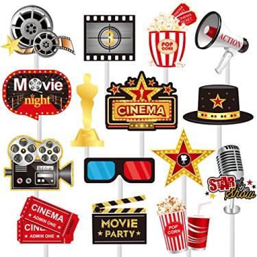 Imagem de 36pcs Movie Cupcake Toppers Movie Night Films Video Recorders Popcorns Cupcake Picks for Movie Theme Birthday Party Decorations Baby Shower Supplies