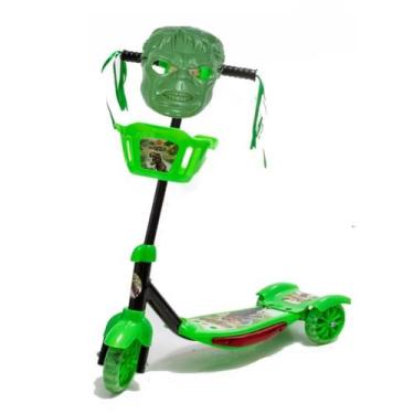 Imagem de Patinete Infantil de 3 Rodas Cesta Luz Música + Presente - DM Toys