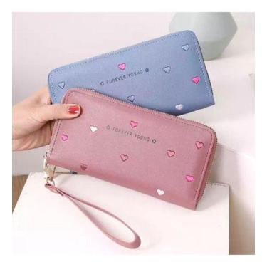 Imagem de Carteira Feminina + Alça De Mão Porta Celular, Cartão - Unistar, Azul,