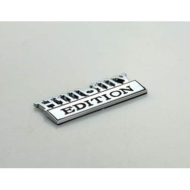 Imagem de 1 peça HILLBILLY EDITION EMBLEMA 3D Placa de identificação carro caminhão SUV compatível com 150-350 Chevy Silverado 1500 2500 Chevrolet C10 C15 (preto cromado)
