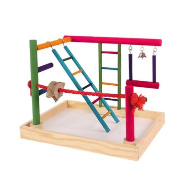 Imagem de Generic Parrot Playground Bird Play Gym Gaiola Acessórios Bird Play Stand Parrot Play Stand, para Conures Pequenos Pássaros Lovebird Periquito