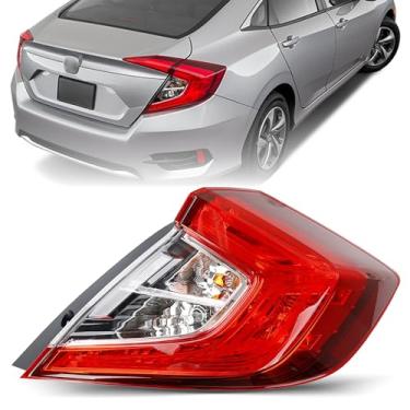 Imagem de Misakomo Luzes traseiras de freio para Honda Civic Sedan 2016 a 2021 - Substituição do conjunto da lanterna traseira para 33500-TBA-A01 e HO2805110 - Lâmpada traseira para o lado direito do passageiro