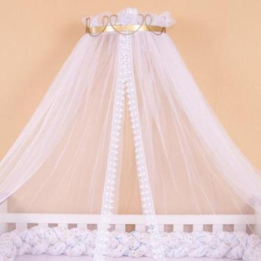 Imagem de Mosquiteiro Berco Bebe Com Dossel Arabesco Quarto Dourado - Amora Casa