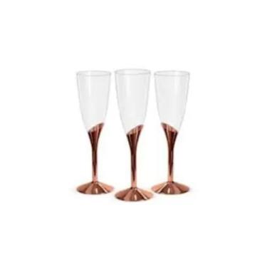 Imagem de Taça para Champagne Base Rose Gold - 6 un - 135 ml - Silver Festas
