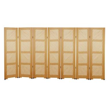 Imagem de Biombo Ripado 45 7 Folhas c/ 14 Pezinhos - ComercialMasul