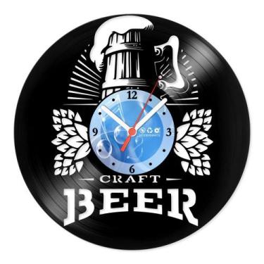 Imagem de Relógio De Parede Disco Vinil Área De Churrasco - Cerveja Artesanal - 