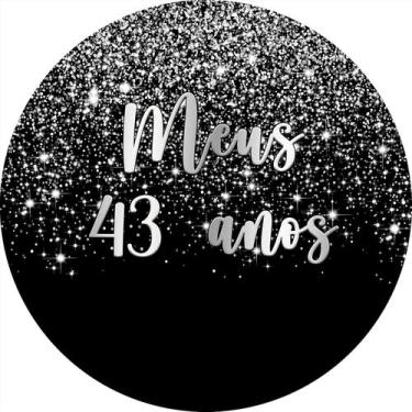 Imagem de Painel De Festa Redondo 1,50x1,50 - Efeito Glitter Prata Caindo Meus 4