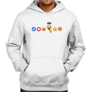 Imagem de Moletom Reações Facebook Eita! - Foca na Moda, Branco, M