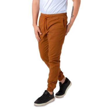 Imagem de Calça Jogger Casual Boen Jeans Masculina, P, Caramelo, Masculino