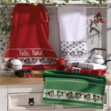 Imagem de Pano De Copa Felpudo Jacquard Para Bordar Ponto Cruz Mickey e Minnie N