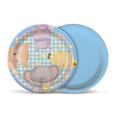 Imagem de Prato Festa Bichinhos Baby 18Cm - 8 unidades - Cromus - Rizzo Festas -
