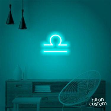 Imagem de luminaria letreiro Neon Led Signo Libra 65x50 luminoso decoração p/ se