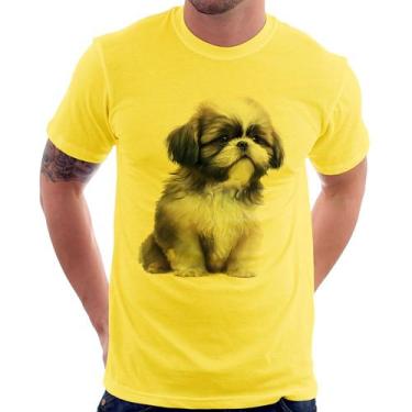 Imagem de Camiseta Cachorro Shih Tzu Filhote - Foca na Moda, Amarelo, M