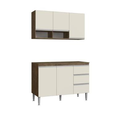 Imagem de Balcão de pia 1,20 com Tampo + Aéreo Athena Itaúba Off White - Megasul