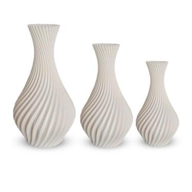 Imagem de Kit Vasos P/ Plantas Artificiais - Modelo Jarro Espiral - Marxgreg3d, 