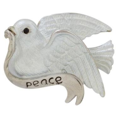 Imagem de Broche Pomba Peace BRG6282 - Akasaki, Prateado, Cristal