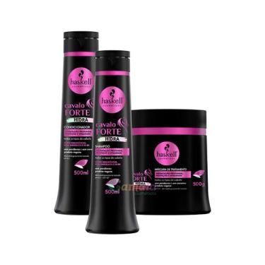 Imagem de Kit Haskell Shampoo condicionador e másc Cavalo Forte Hidra 500ml